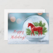 2026年の火馬:フェスティバルスノーグローブ ポストカード (正面/裏面)