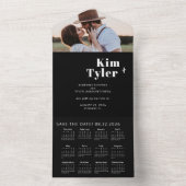 2026年の結婚カレンダー写真ユニークのQR救日付 オールインワン招待状 (内側)