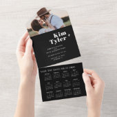 2026年の結婚カレンダー写真ユニークのQR救日付 オールインワン招待状 (貼ってはがせる)