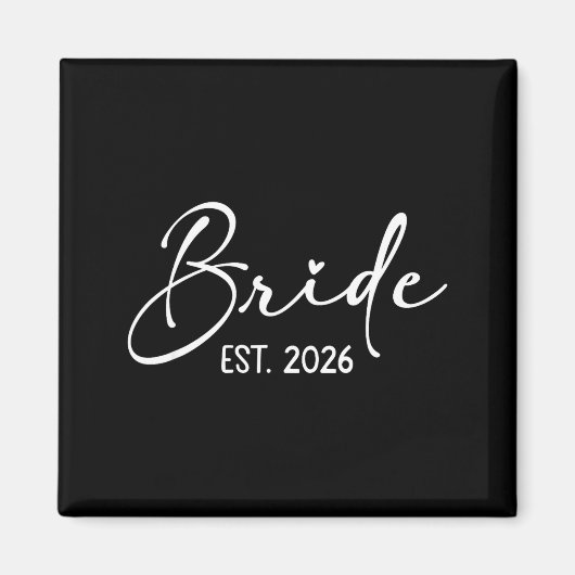 2026年の結婚式でおそろいの準備をしている新婦と新郎 マグネット (正面)