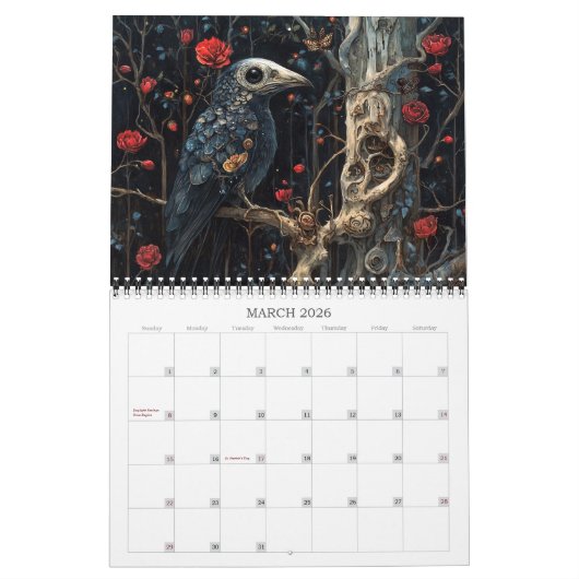 2026年の美しい暗黒の超現実的なアートカレンダー カレンダー (3月 2026)