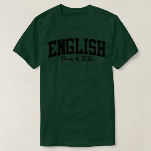 2026年の英語クラス専攻の Tシャツ (デザイン正面)