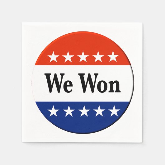 2026年の選挙で当選した スタンダードカクテルナプキン (正面)