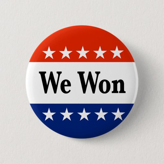 2026年の選挙で当選した 缶バッジ (正面)