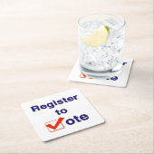 2026年の選挙に登録 スクエアペーパーコースター (インサイチュ)