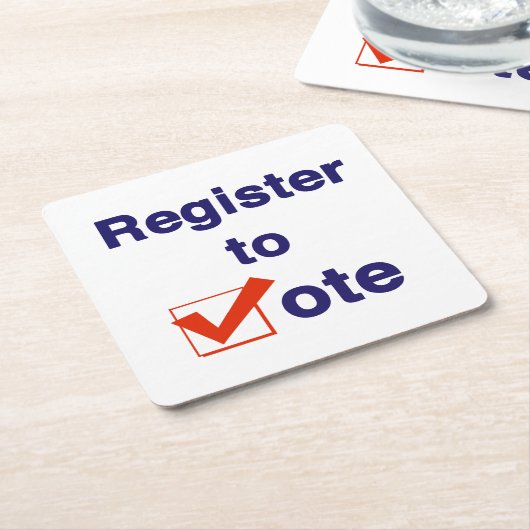 2026年の選挙に登録 スクエアペーパーコースター (アングル)