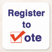 2026年の選挙に登録 スクエアペーパーコースター (正面)