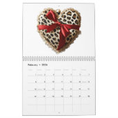 2026年の12か月「ハートのカレンダー」 カレンダー (2月 2026)