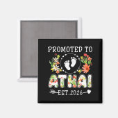 2026年のathaiに昇進 初めてのおばさん 花 マグネット (正面/裏面)