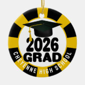 2026年はっきりした写真卒業クラス セラミックオーナメント (正面)