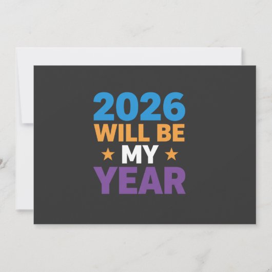 2026年は私の年 インスピレーション 新しい始まり 招待状 (正面)
