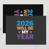 2026年は私の年 インスピレーション 新しい始まり 招待状 (正面/裏面)