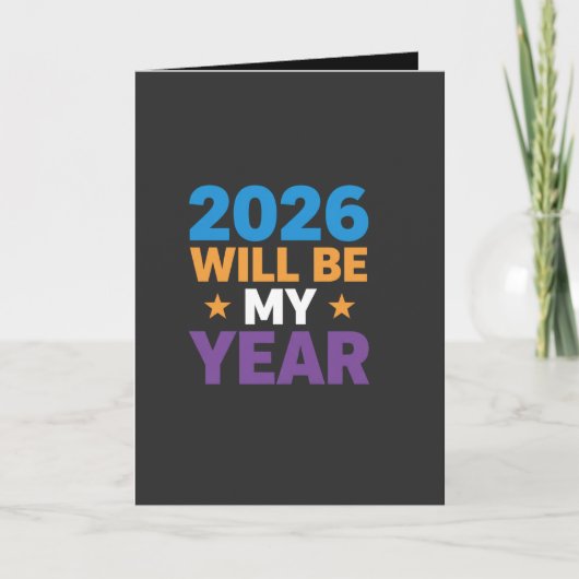2026年は私の年!新たなスタートに最適なインスピレーション カード (正面)