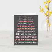 2026年は私の年 面白いユーモア 新年の名言 カード (黄色い花)
