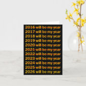 2026年は私の年 面白いユーモア 新年の名言 カード (黄色い花)