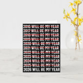 2026年は私の年 面白いユーモア 新年の名言 カード (黄色い花)
