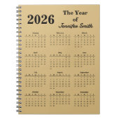 2026年は[あなたの名前]の年 パーソナライズドノート ノートブック (正面)