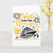 2026年へとクルージング！ハッピーニューイヤー202 カード (黄色い花)