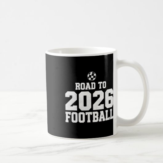 2026年への道 サッカー大好きおもしろサッカーファン  コーヒーマグカップ (右)