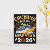 2026年へクルージング！クルーズのためのニューイヤーコーデ カード (黄色い花)