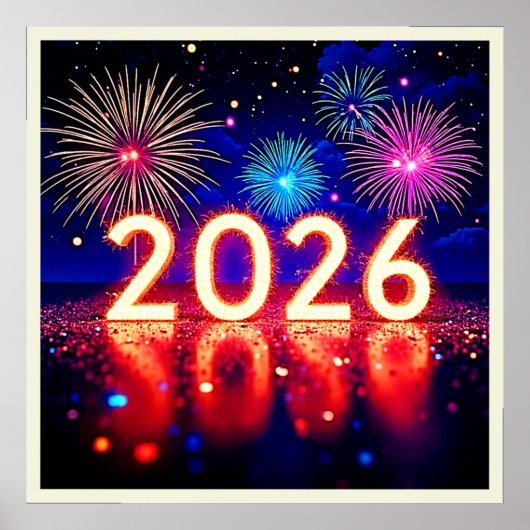 2026年をお祝いしよう: 明るい未来のスパークデザイン ポスター (正面)