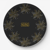 2026年をお祝いする紙皿 ペーパープレート (正面)