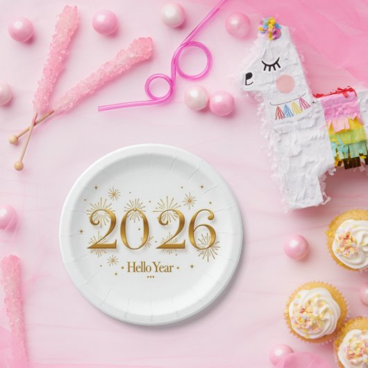 2026年を祝う紙皿 ペーパープレート (パーティー)
