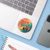 2026年を走り抜けるレトロスケートステッカー シール (ノートパソコンとiPhone)