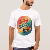2026年を駆け抜けるレトロローラースケート Tシャツ (正面)