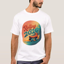 2026年を駆け抜けるレトロローラースケート Tシャツ