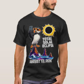 2026年アイスランド皆既日食のパフィン自撮り Tシャツ (正面)
