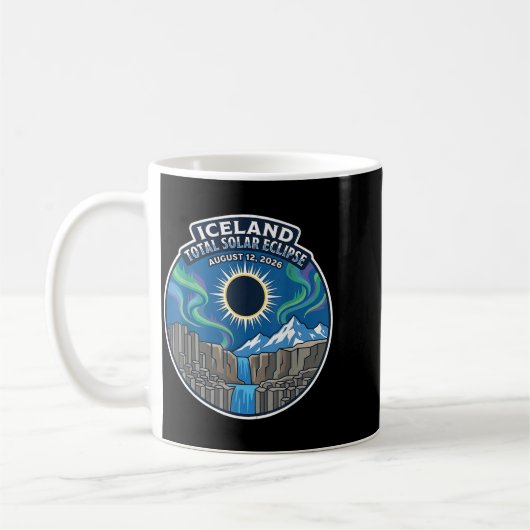 2026年アイスランド皆既日食 オーロラ コーヒーマグカップ (左)