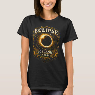 2026年アイスランド皆既日食 天体現象 Tシャツ