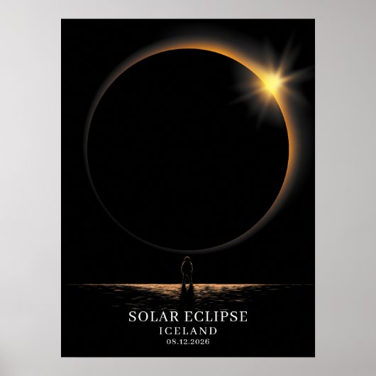 2026年アイスランド皆既日食 天体 ポスター (正面)