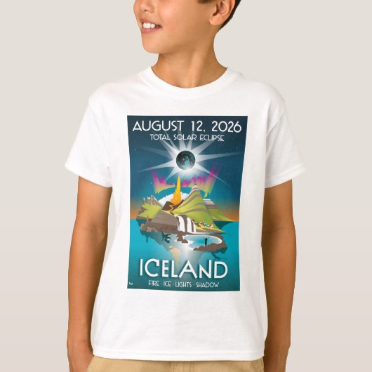 2026年アイスランド皆既日食 - Tシャツ (正面)