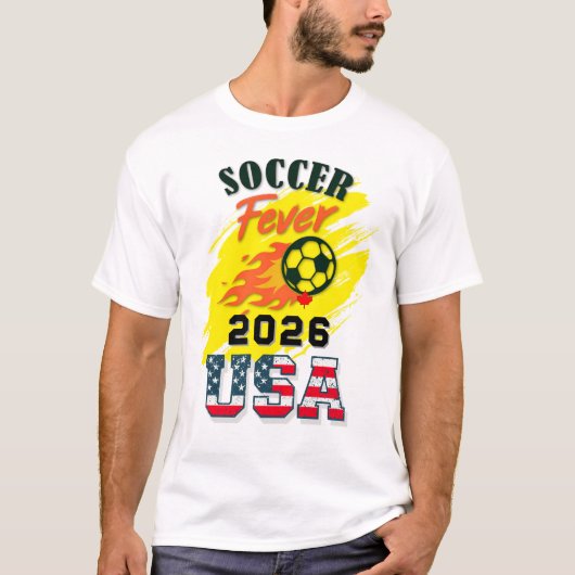2026年アメリカサッカーファンギア限定版 Tシャツ (正面)