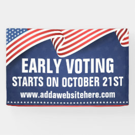 2026年アメリカ中間選挙 早期投票 アメリカ国旗 横断幕