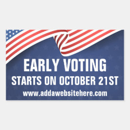 2026年アメリカ中間選挙 早期投票 アメリカ国旗 長方形シール