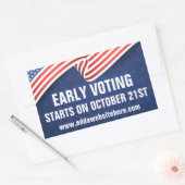 2026年アメリカ中間選挙 早期投票 アメリカ国旗 長方形シール (封筒)