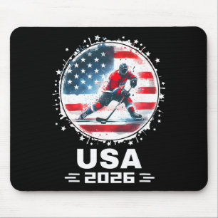 2026年アメリカ合衆国代表 アメリカ国旗 アイスホッケー マウスパッド