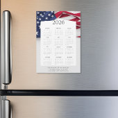 2026年アメリカ国旗愛国ミニカレンダーマグネット