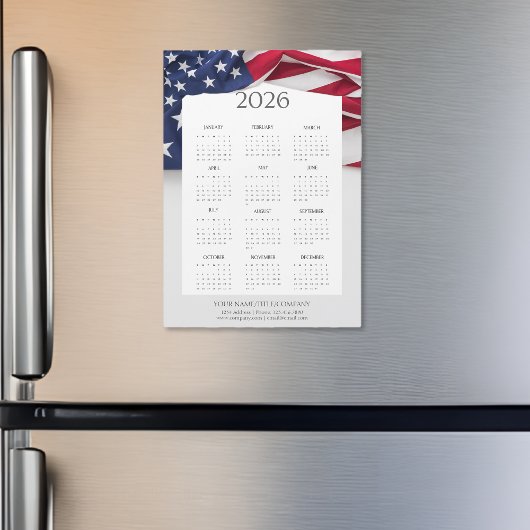 2026年アメリカ国旗愛国ミニカレンダーマグネット