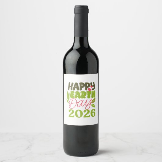 2026年アースデーおめでとう ワインラベル (正面)