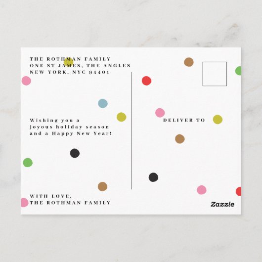 2026年エレガント初の金ゴールド写真フレーム ポストカード (裏面)