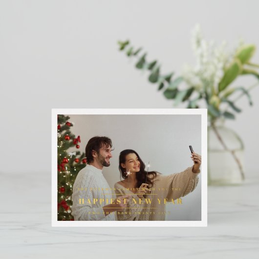 2026年エレガント初の金ゴールド写真フレーム 箔シーズンポストカード (立ち正面)