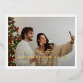 2026年エレガント初の金ゴールド写真フレーム 箔シーズンポストカード (正面)