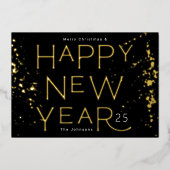 2026年エレガント金ゴールドハッピーニューイヤー 箔シーズンカード (正面)