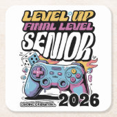 2026年カスタムゲーマー卒おもしろい業科 スクエアペーパーコースター (正面)