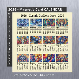 2026年カスタムコズミック・ゴッデス・カレンダー 日曜日始まり