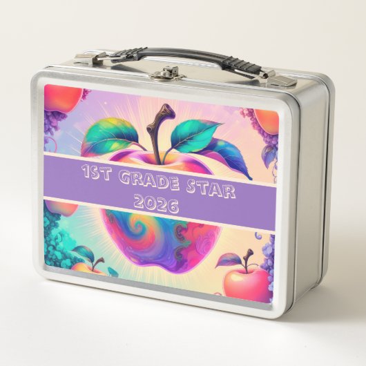 2026年カラフルリンゴ1年生スター メタルランチボックス (正面)